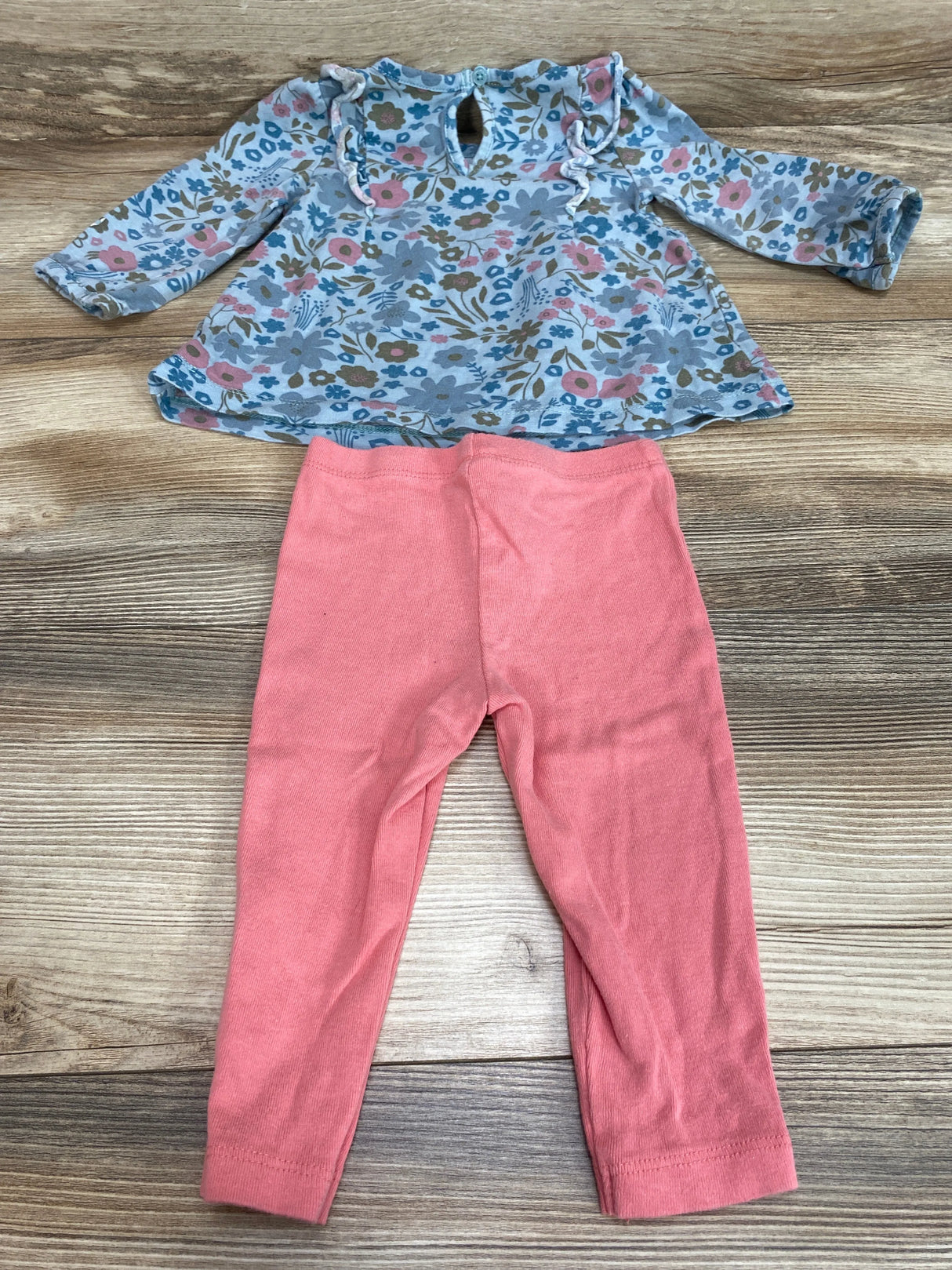 Just One You 2Pc Floral Print Shirt & Pants Blue Sz 9m