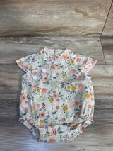 Kimono Style Floral Romper Cream sz 6-12m