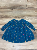 Cat & Jack Long Sleeve Smocked Dress Blue sz 18m