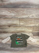 Wonder Nation Dinosaur Layered Sleeve Shirt Green sz 2T