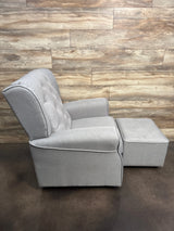 Delta Children Emma Nursery Glider Swivel Rocker Chair + Diamond Tufted Ottoman Grey