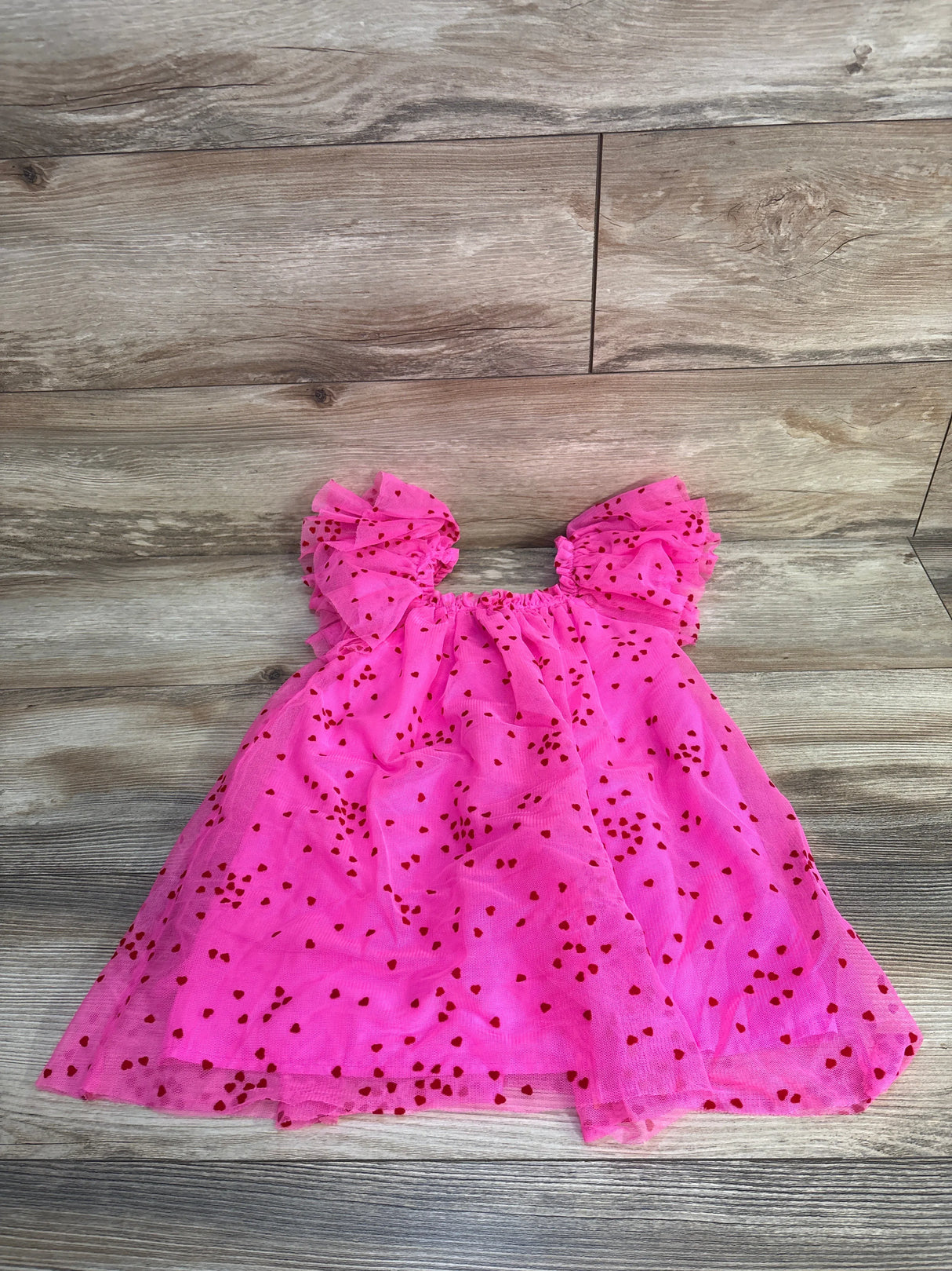 Cat & Jack Tulle Heart Print Dress Pink sz 3T