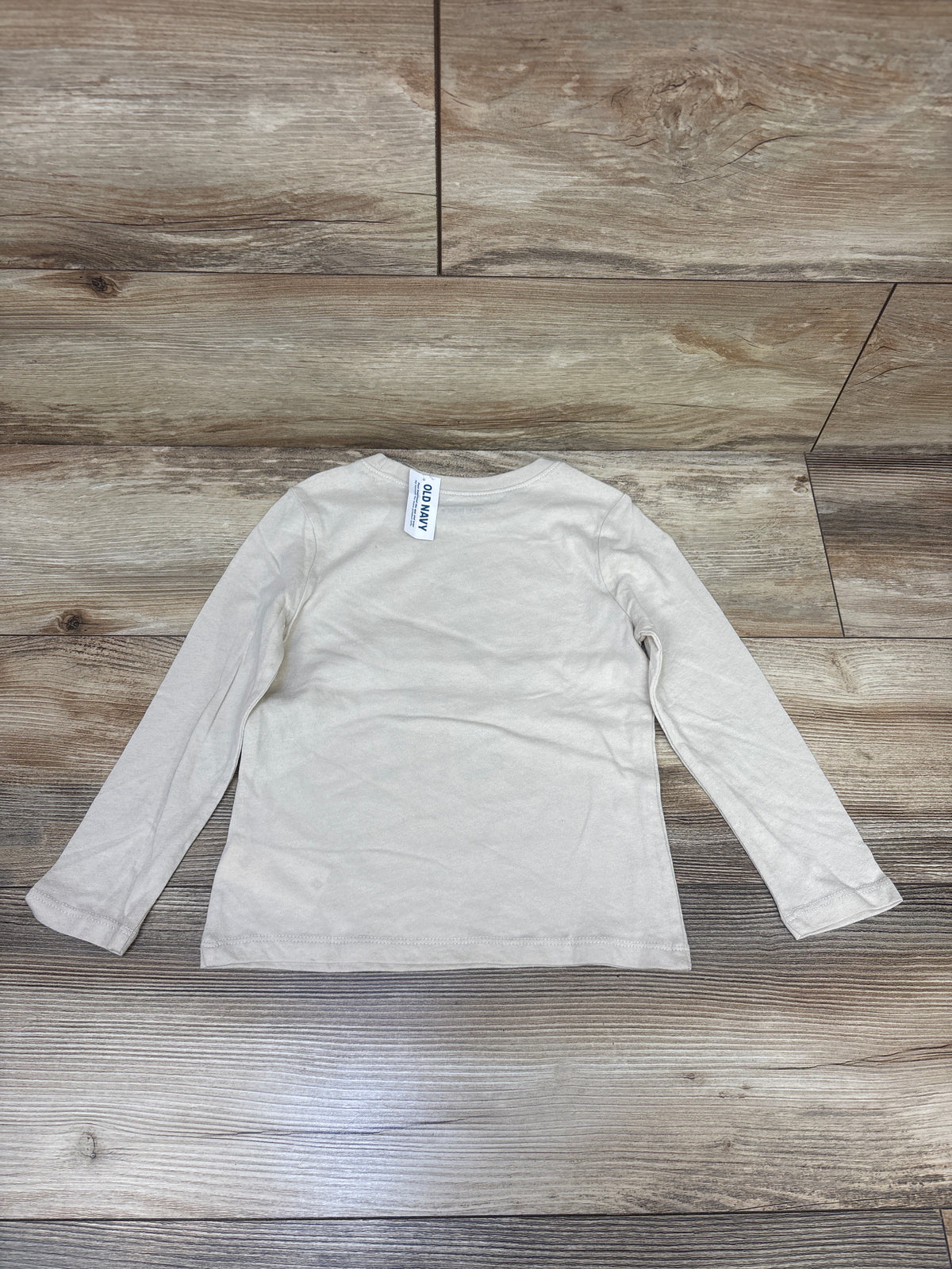 NEW Old Navy 'Too Cute For Coal' Long Sleeve Shirt Beige sz 4T