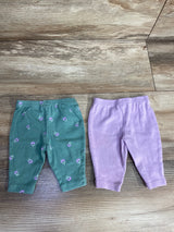 Just One You 2pc Floral Pull On Pants Green sz Newborn