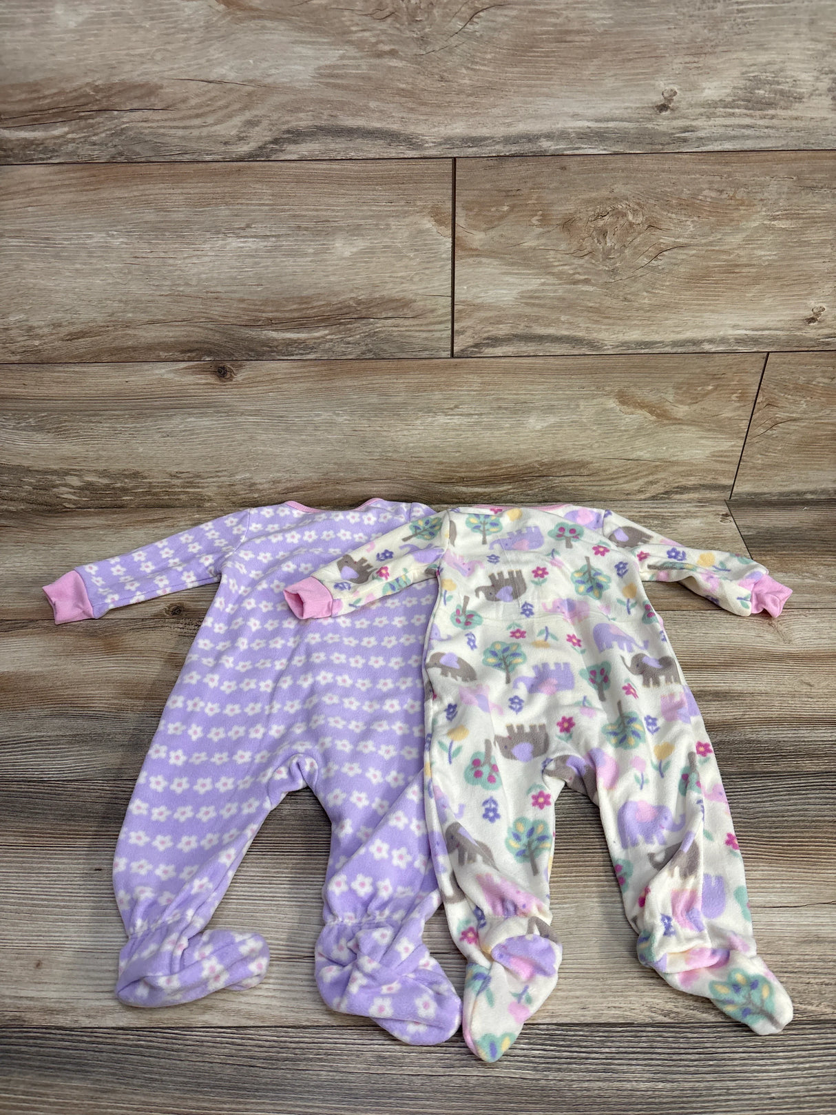 Kids Headquarters 2pc Plush Elephant Sleeper Cream sz 6m