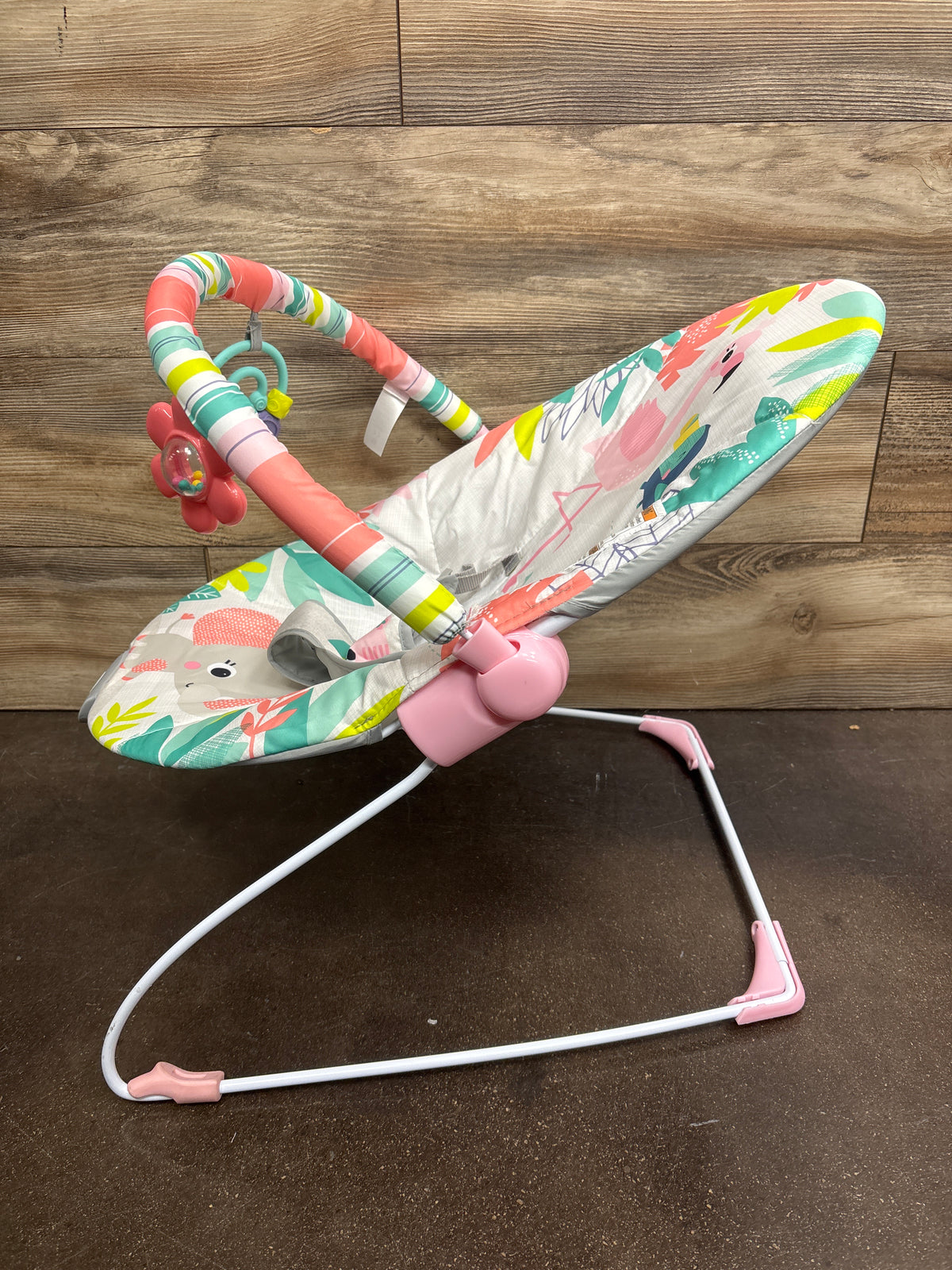 Bright Starts Flamingo Vibes Vibrating Baby Bouncer