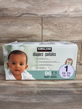 NEW Kirkland Signature Diapers, 96ct Size 1