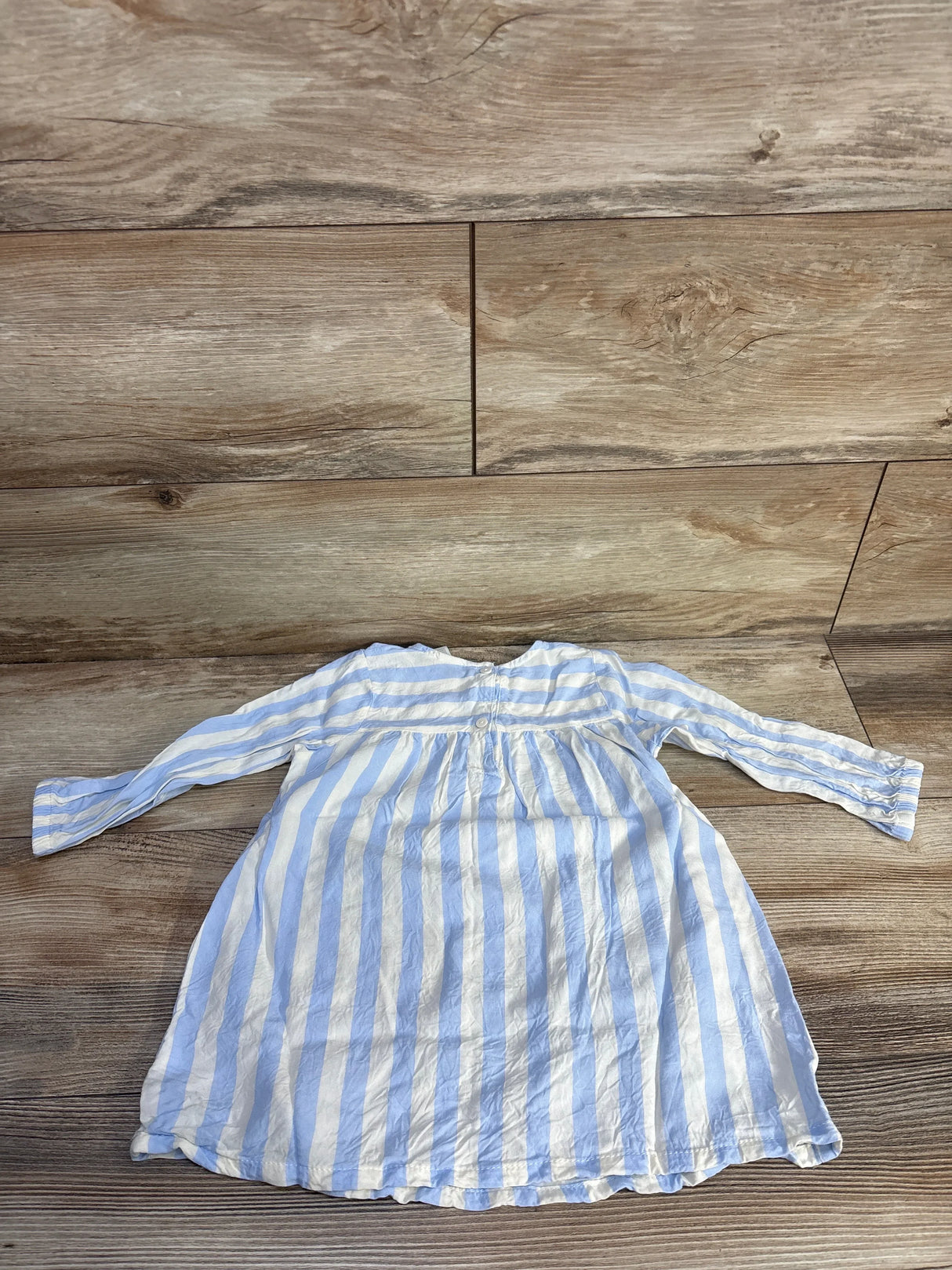 H&M Striped Long Sleeve Dress White sz 18m