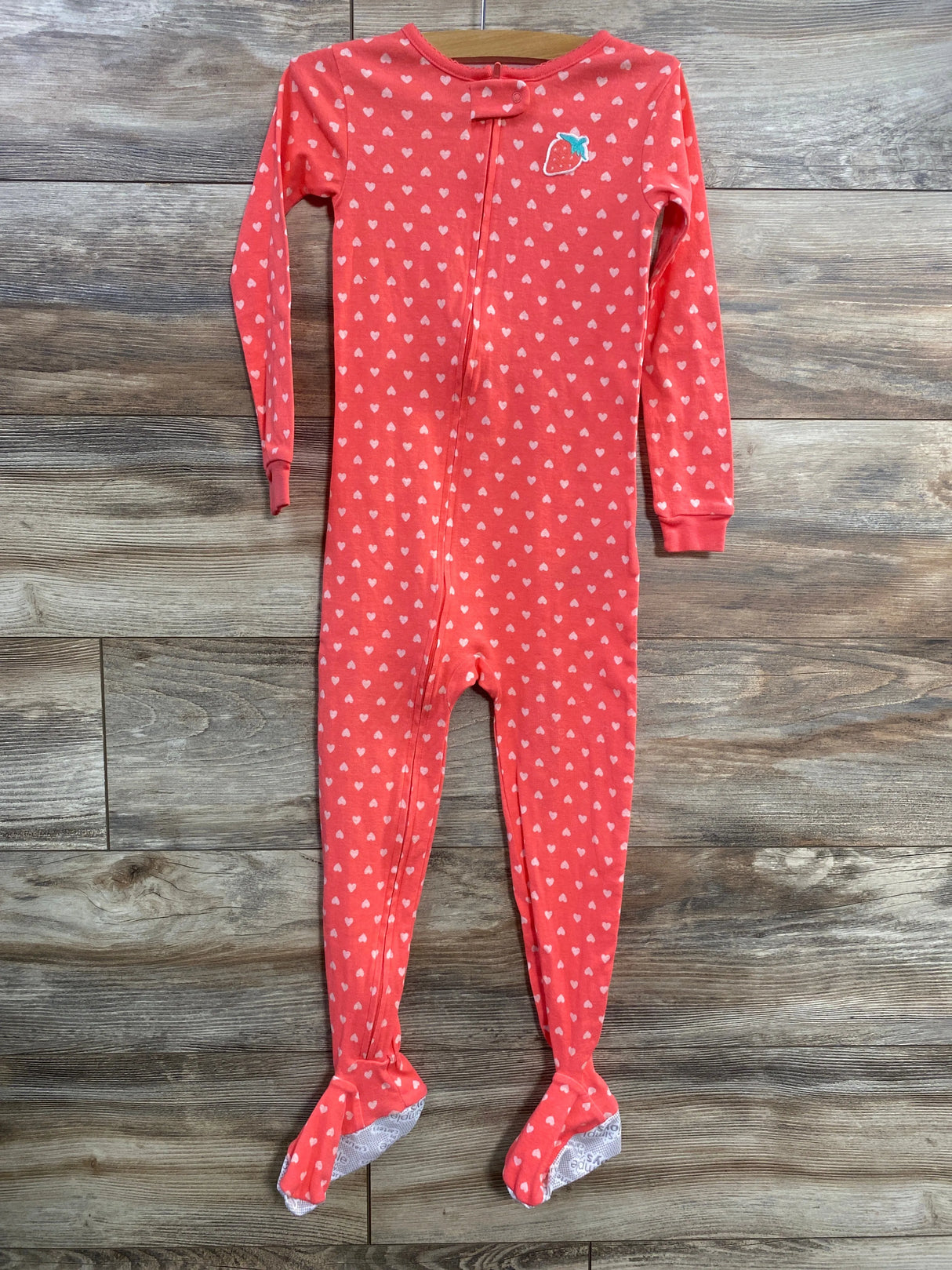 Simple Joys Heart Print Sleeper Pink sz 5T