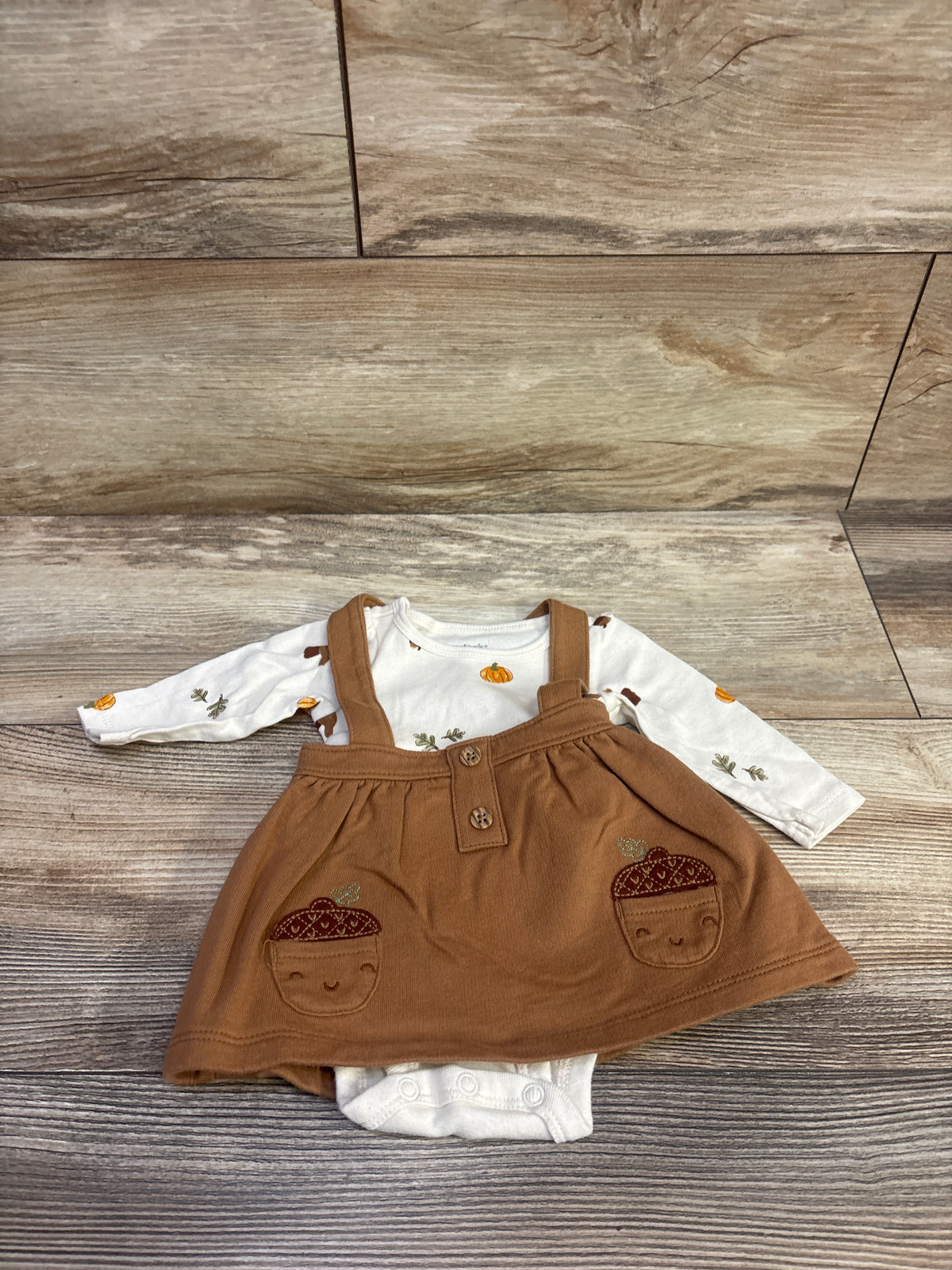 Carter's 2pc Long Sleeve Fall Bodysuit & Skirtall Set Ivory sz Newborn