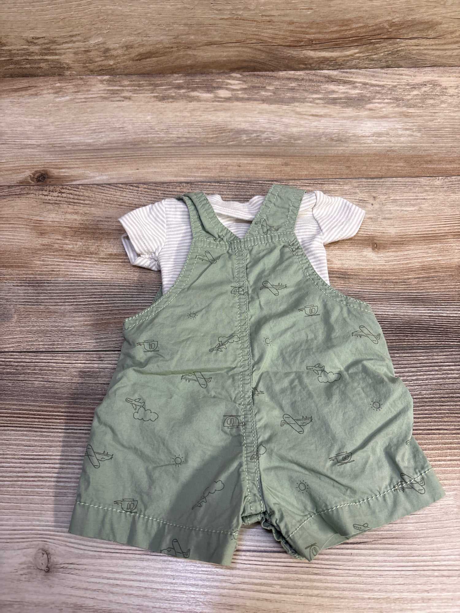Just One You 2pc Bodysuit & Shortall Set Beige sz Newborn