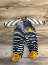 Little Me Velvet Striped Tiger Coverall White sz 6m