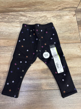 NEW Okie Dokie Black Star Fleece Lined Leggings sz 3m
