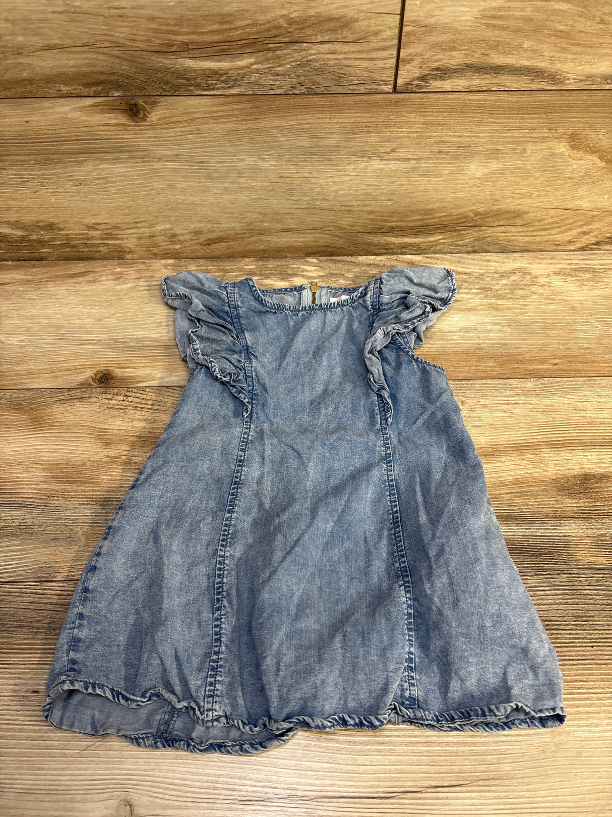 GB Girls Chambray Flutter Sleeve Dress Blue sz 2T