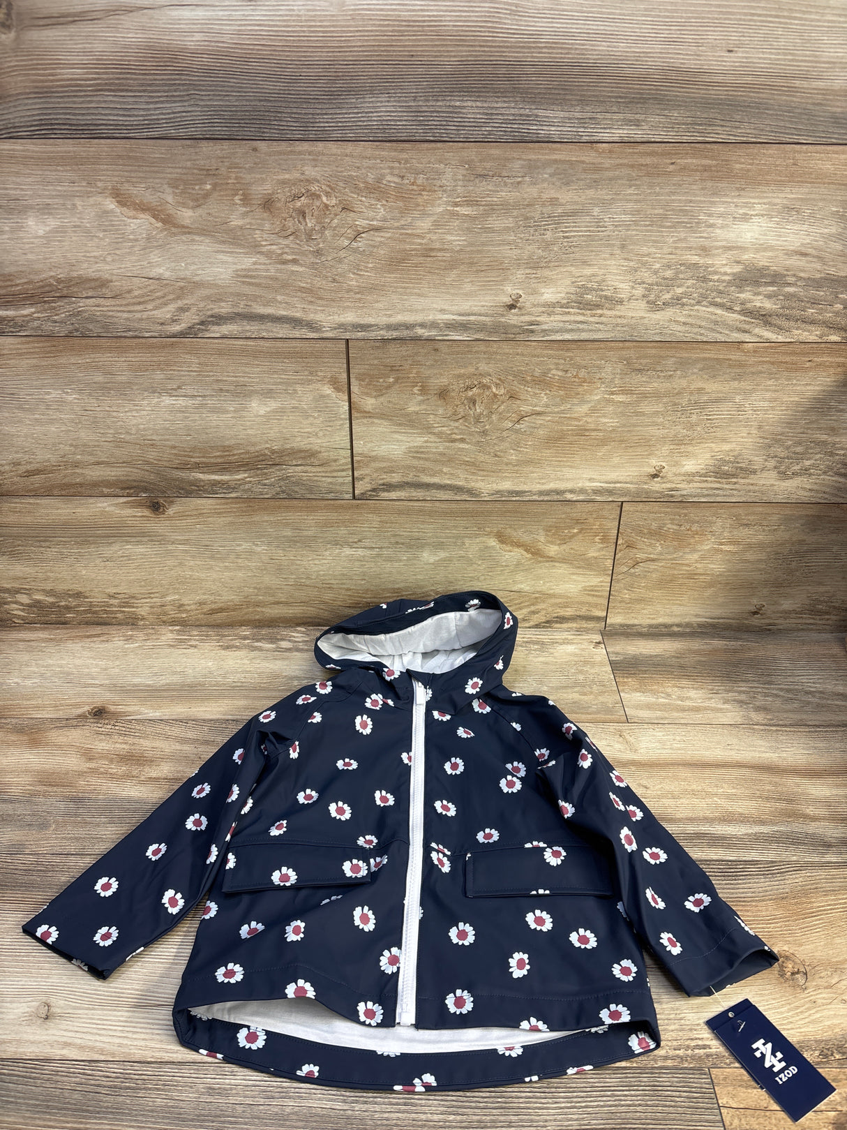NEW Izod Floral Rain Jacket Navy sz 3T