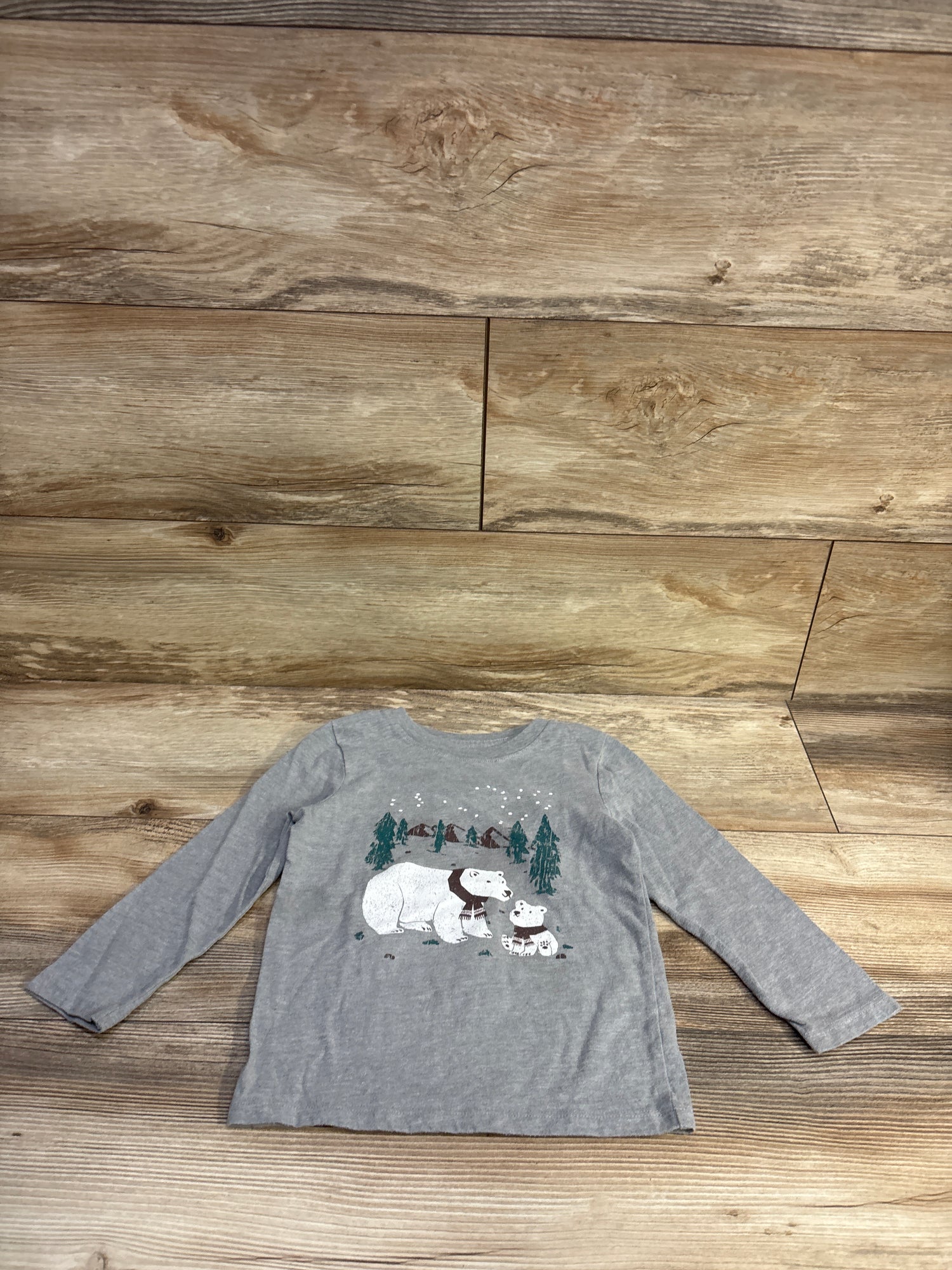 Cat & Jack Polar Bear Shirt Grey sz 3T