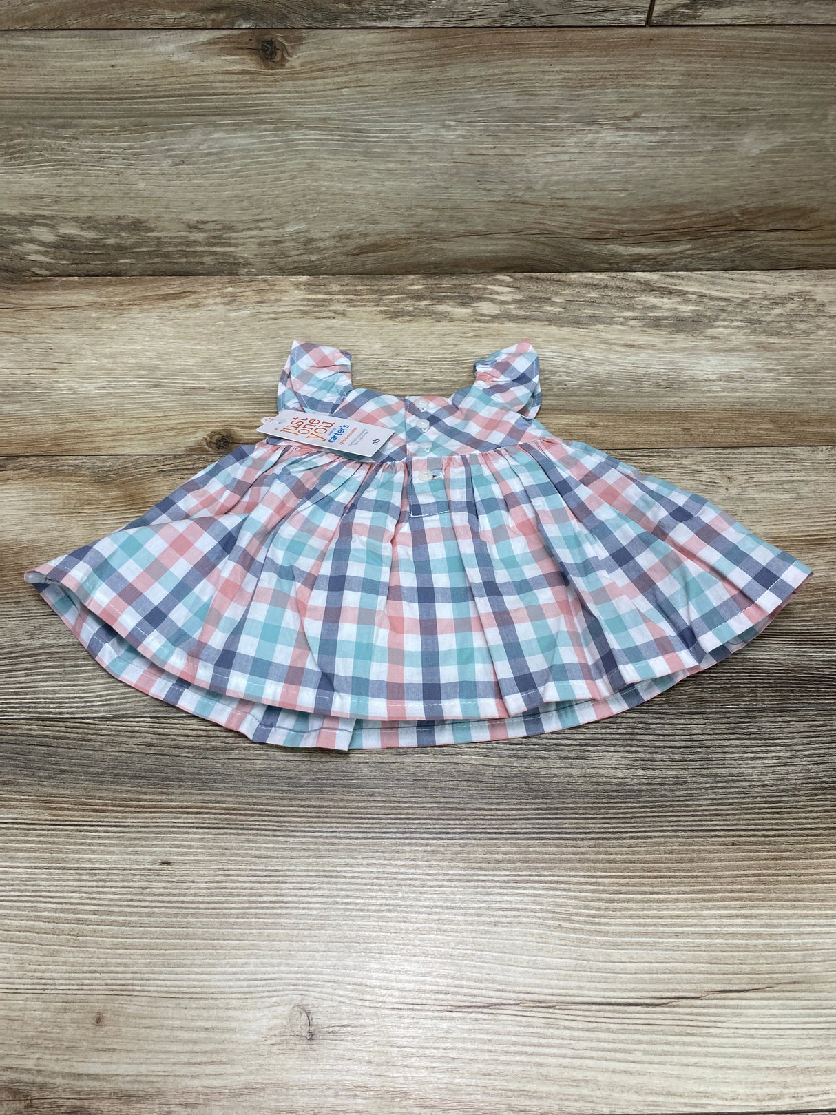 NEW Just One You 2pc Plaid Dress & Bloomers White sz Newborn