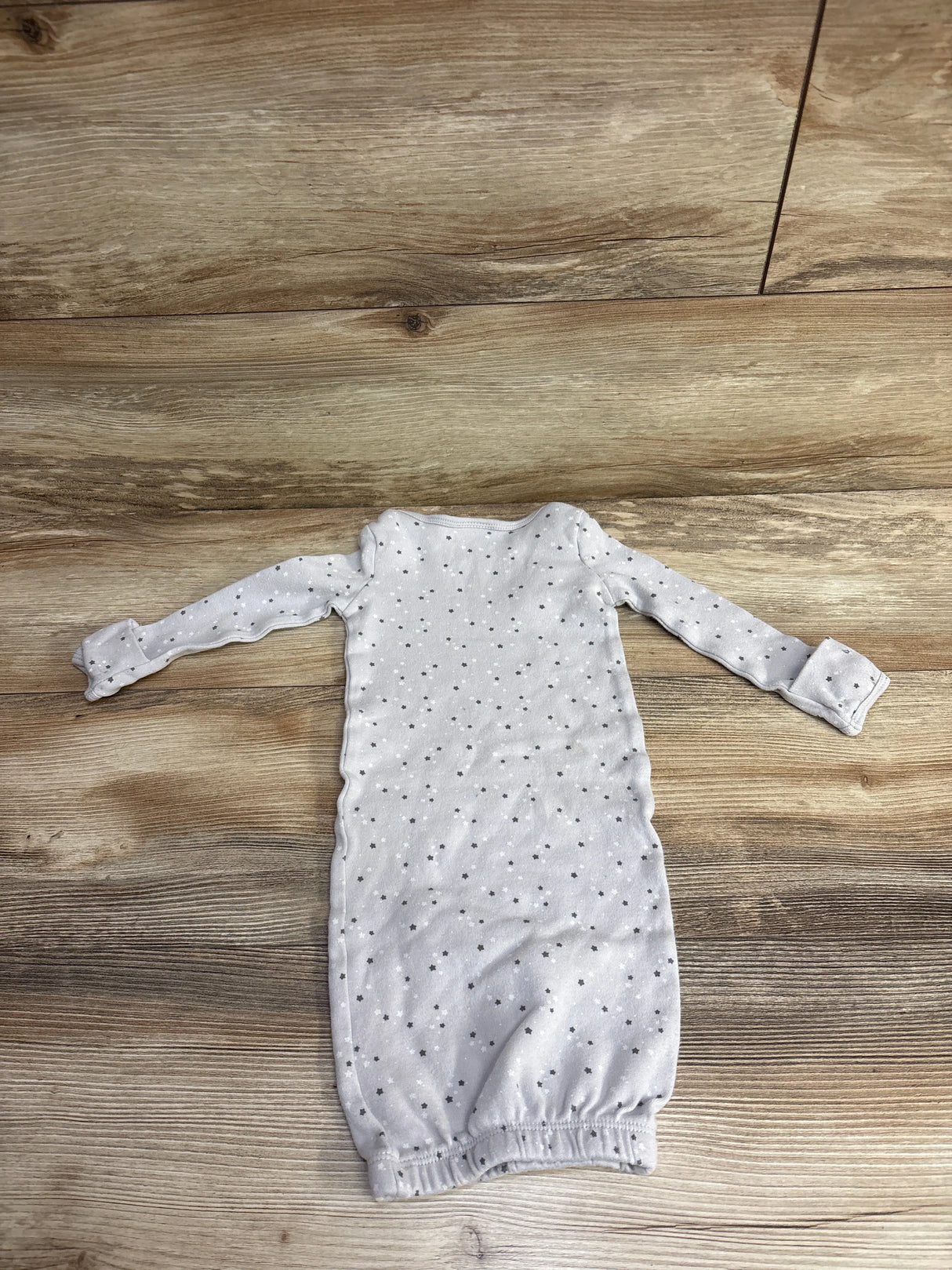 First Impressions Star Print Sleeper Gown Grey sz 0-3m