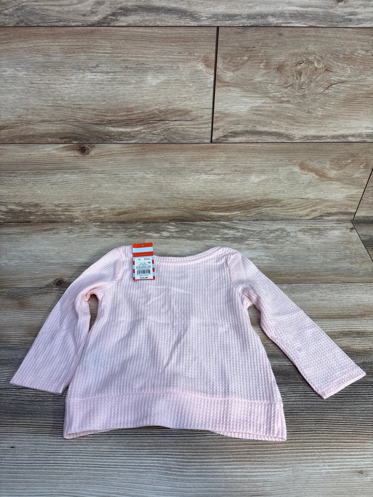 NEW Cat & Jack Waffle Knit Long Sleeve Shirt Pink sz 2T