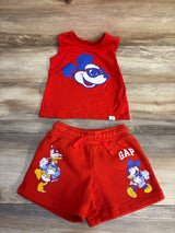 Baby Gap x Disney Mickey Mouse 2pc Tank & Bottoms Set Red sz 2T