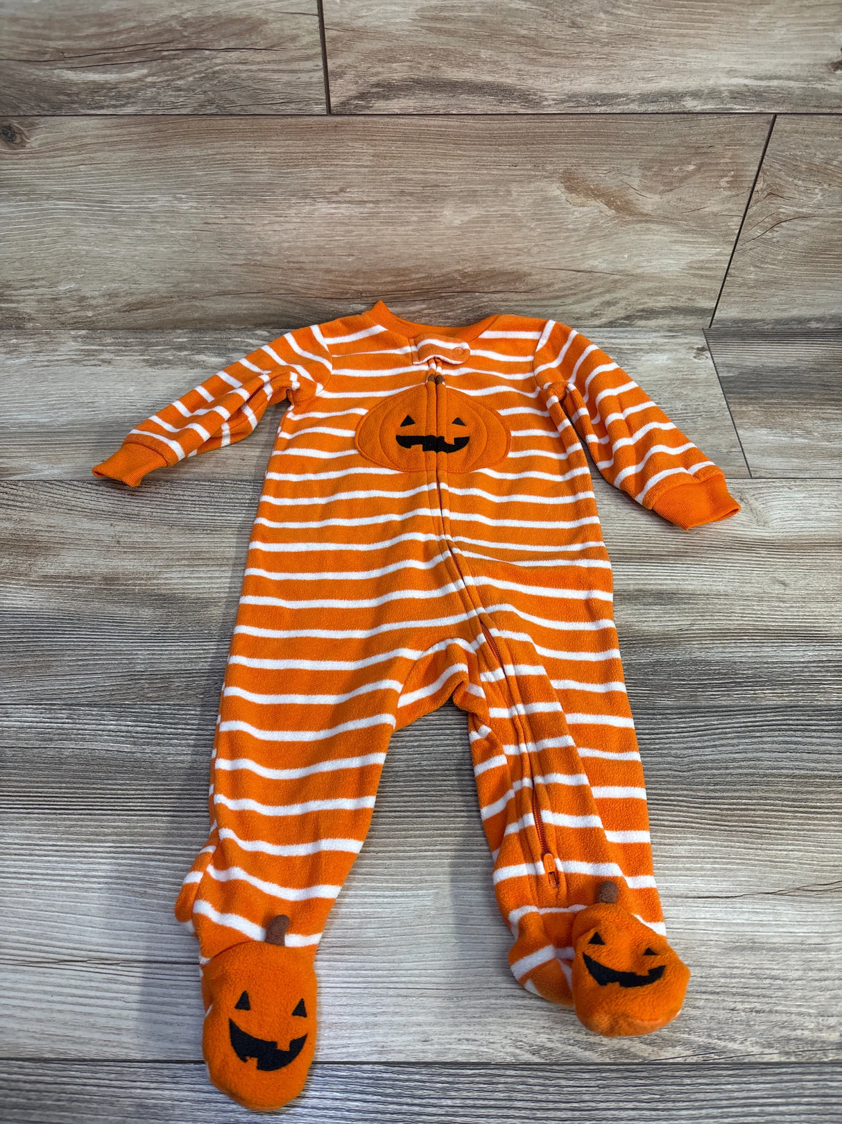 Just One You Striped Pumpkin Blanket Sleeper Orange sz 6m - Me n Mommy To Be