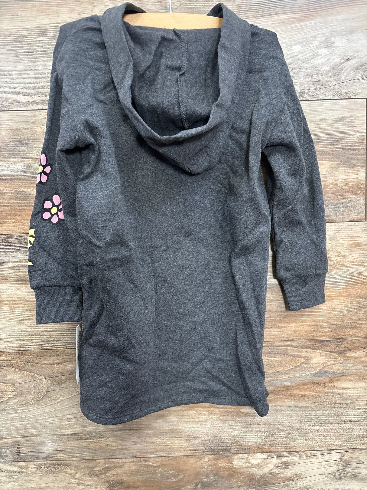 NEW Peanuts Snoopy More Flowers Hooded Sweatshirt Grey sz 4-5T