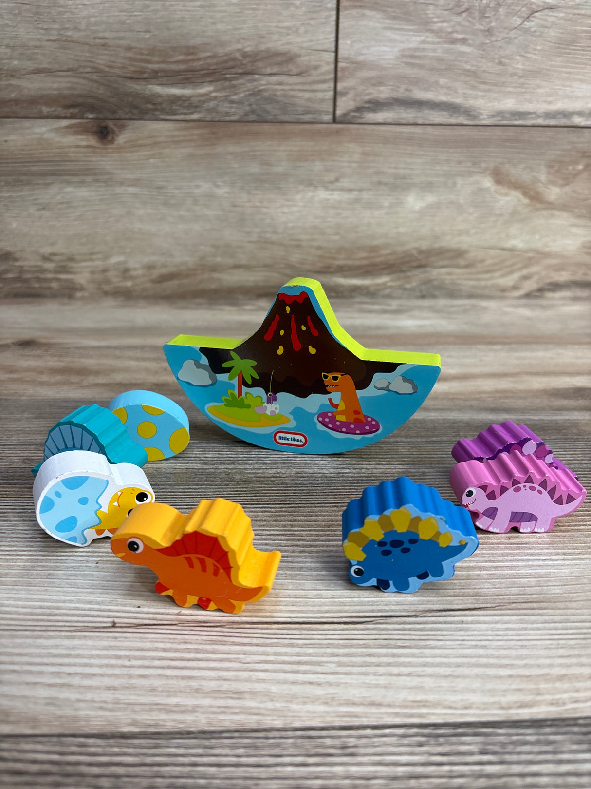 Little Tikes Stack & Balance Wood Dino Set, 8pc