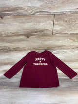 Cat & Jack Happy & Thankful Long Sleeve Shirt Burgundy sz 3T