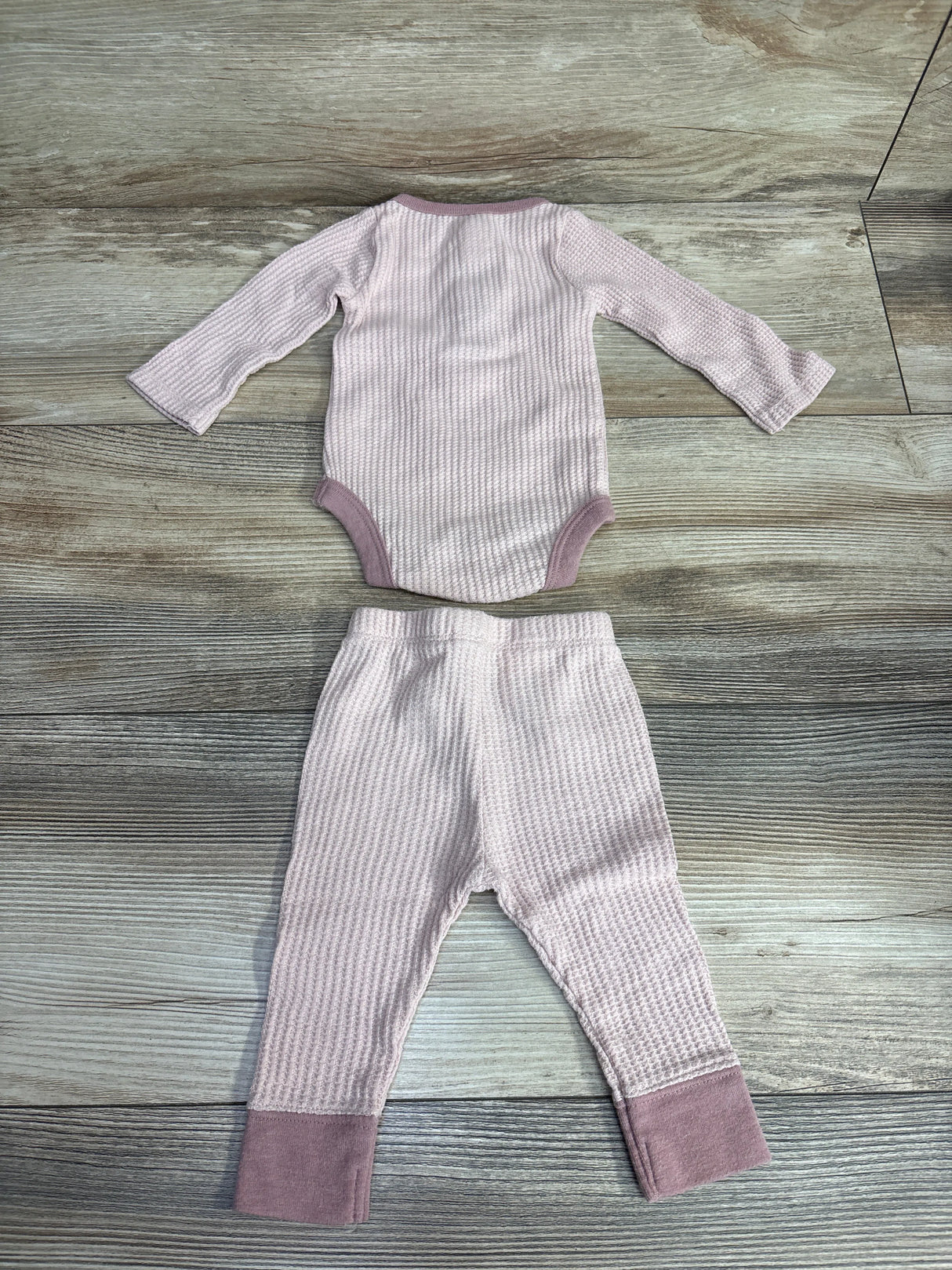 Cloud Island 2pc Waffle Knit Bodysuit & Bottoms Set Pink sz Newborn