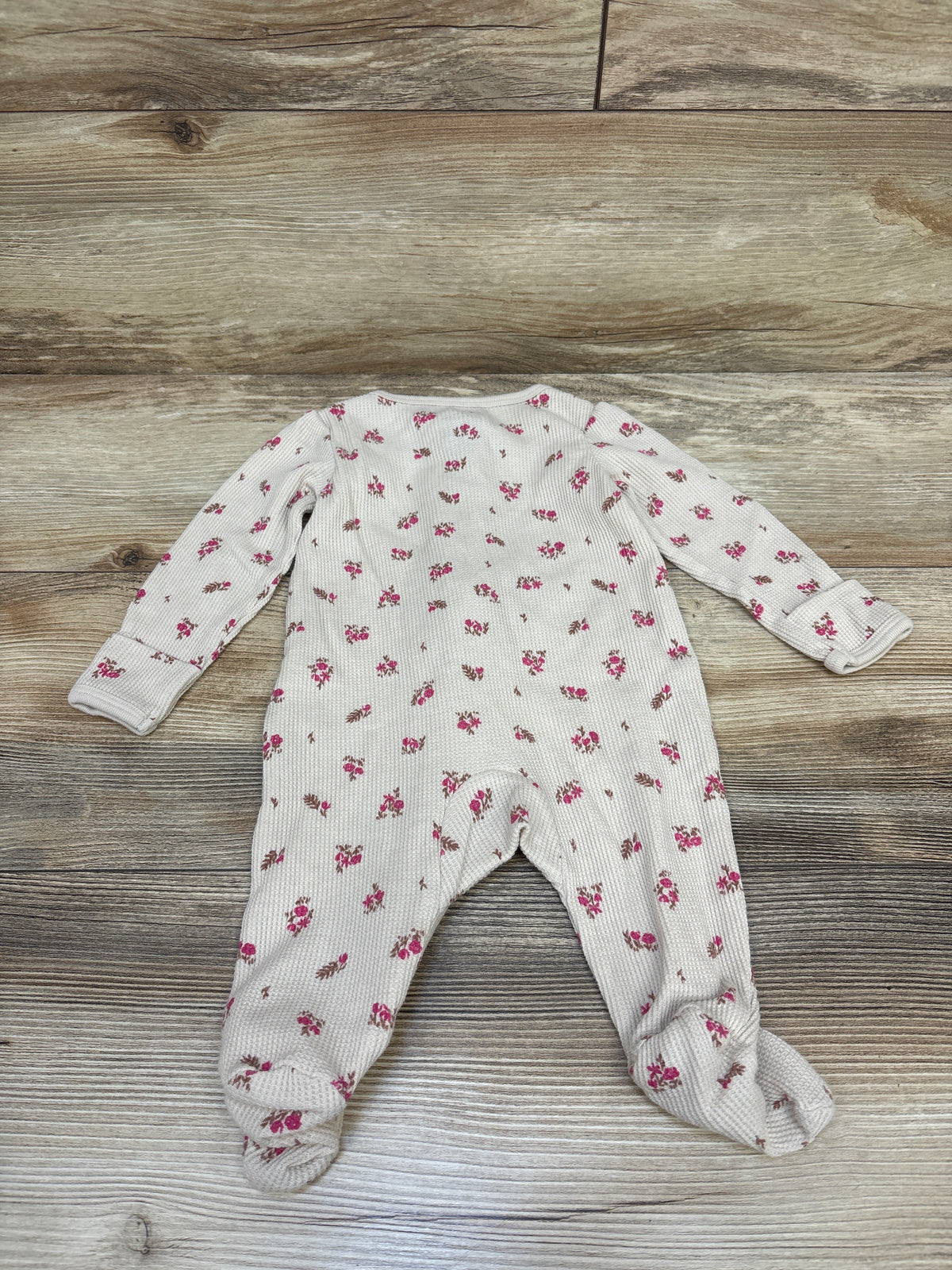 Carter's Floral Waffle Knit Sleeper Beige sz 3m