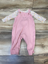 Carter's Long Sleeve Shirt & Ribbed Overalls Set Pink sz 6m