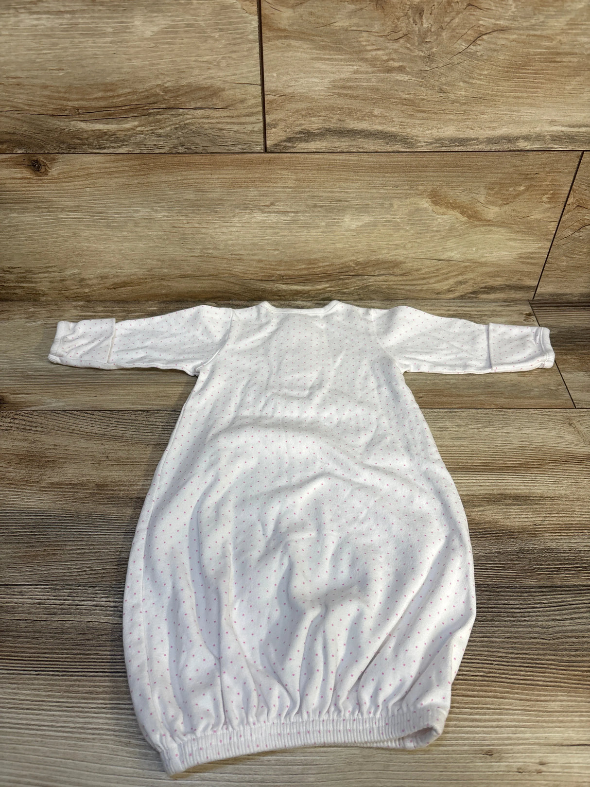 Ababang Polka Dot Henley Gown White sz 0-3m