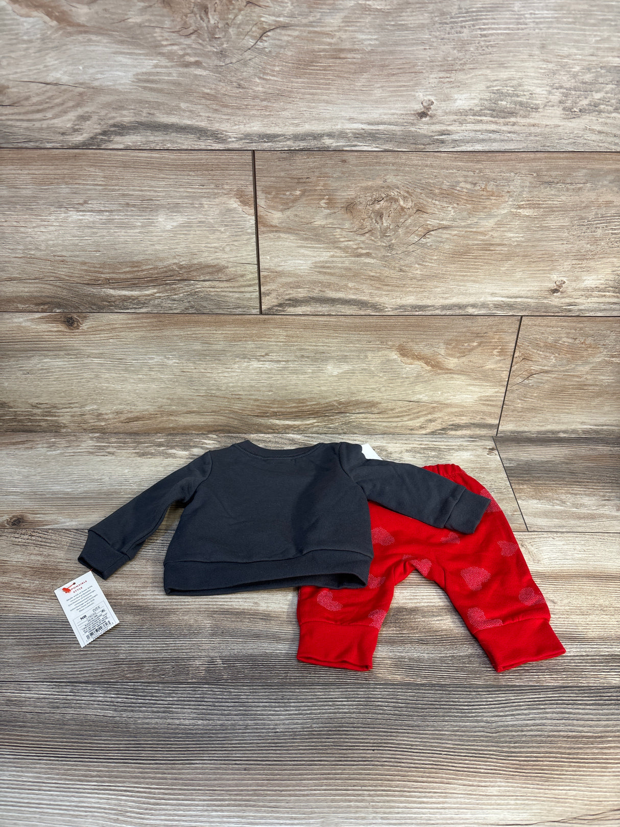 NEW Cat & Jack 2pc Dino Cupid Sweatshirt Set Grey sz Newborn