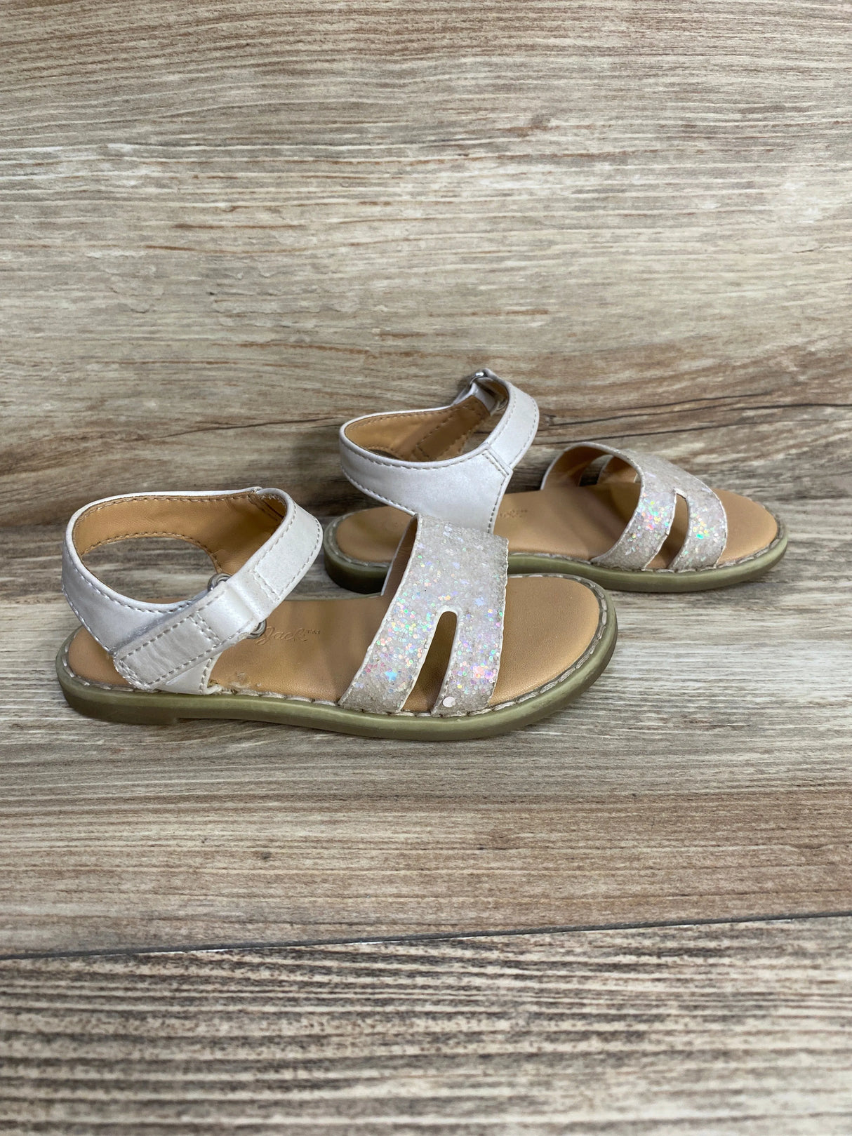 Cat & Jack Toddler Glitter Strap Sandals sz 6c