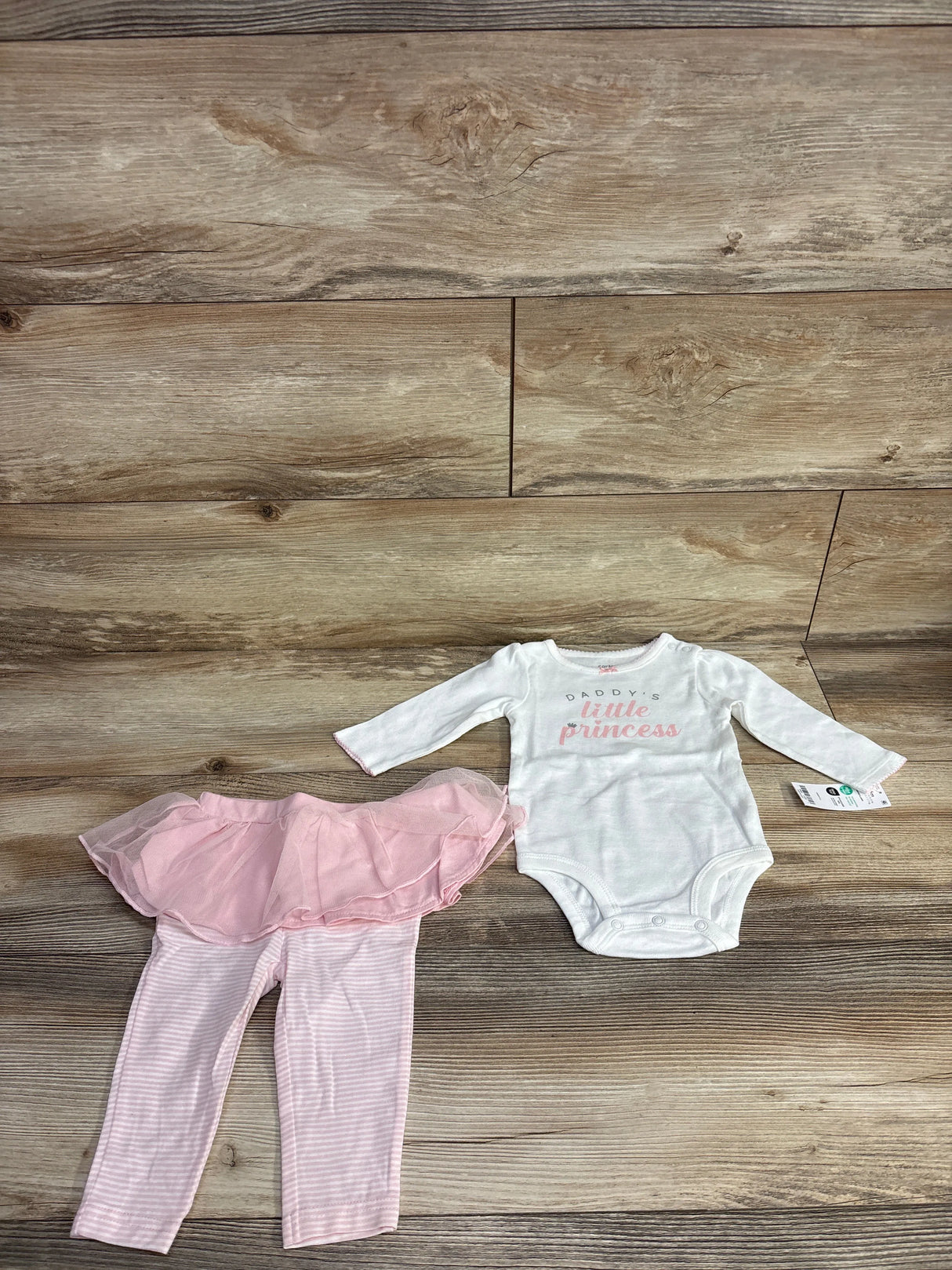 NEW Carter's 2pc Daddy's Little Princess Bodysuit & Tulle Leggings White sz 6m