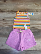 NEW Roxy 2pc Ribbed Tank Top & Shorts Set Yellow sz 24m
