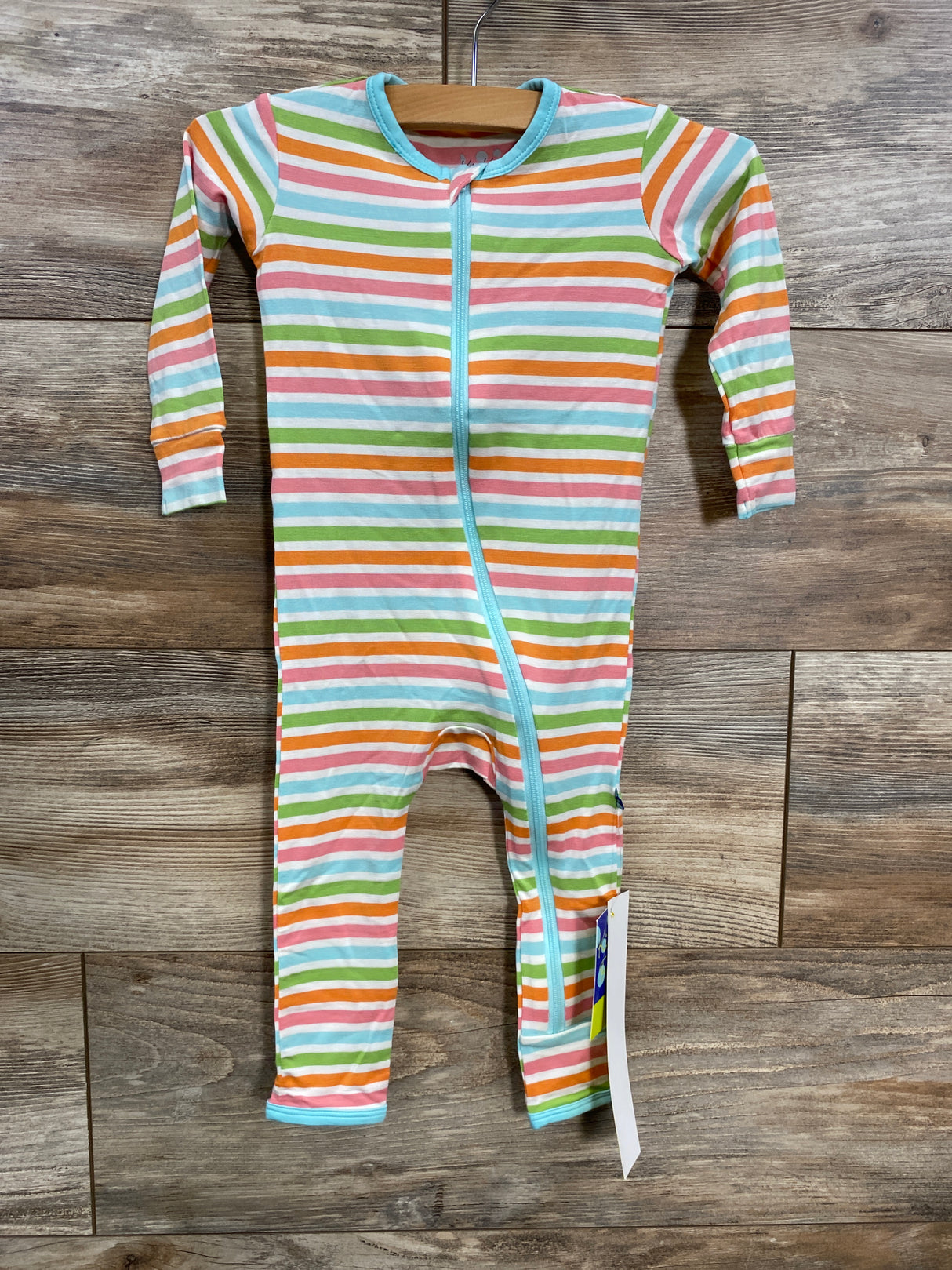 NEW KicKee Pants Striped Coverall White sz 9-12m