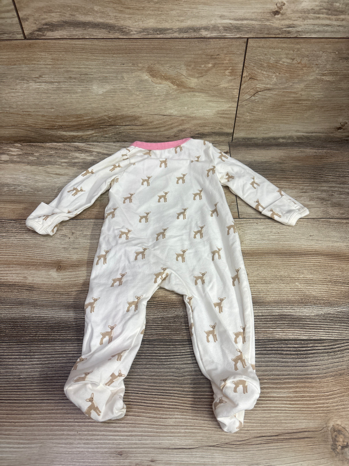 Adventurewear 360 Deer Print Side Snap Sleeper Ivory sz Newborn