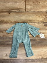 NEW Cloud Island Jacquard Striped Romper & Hat Blue sz 3-6m