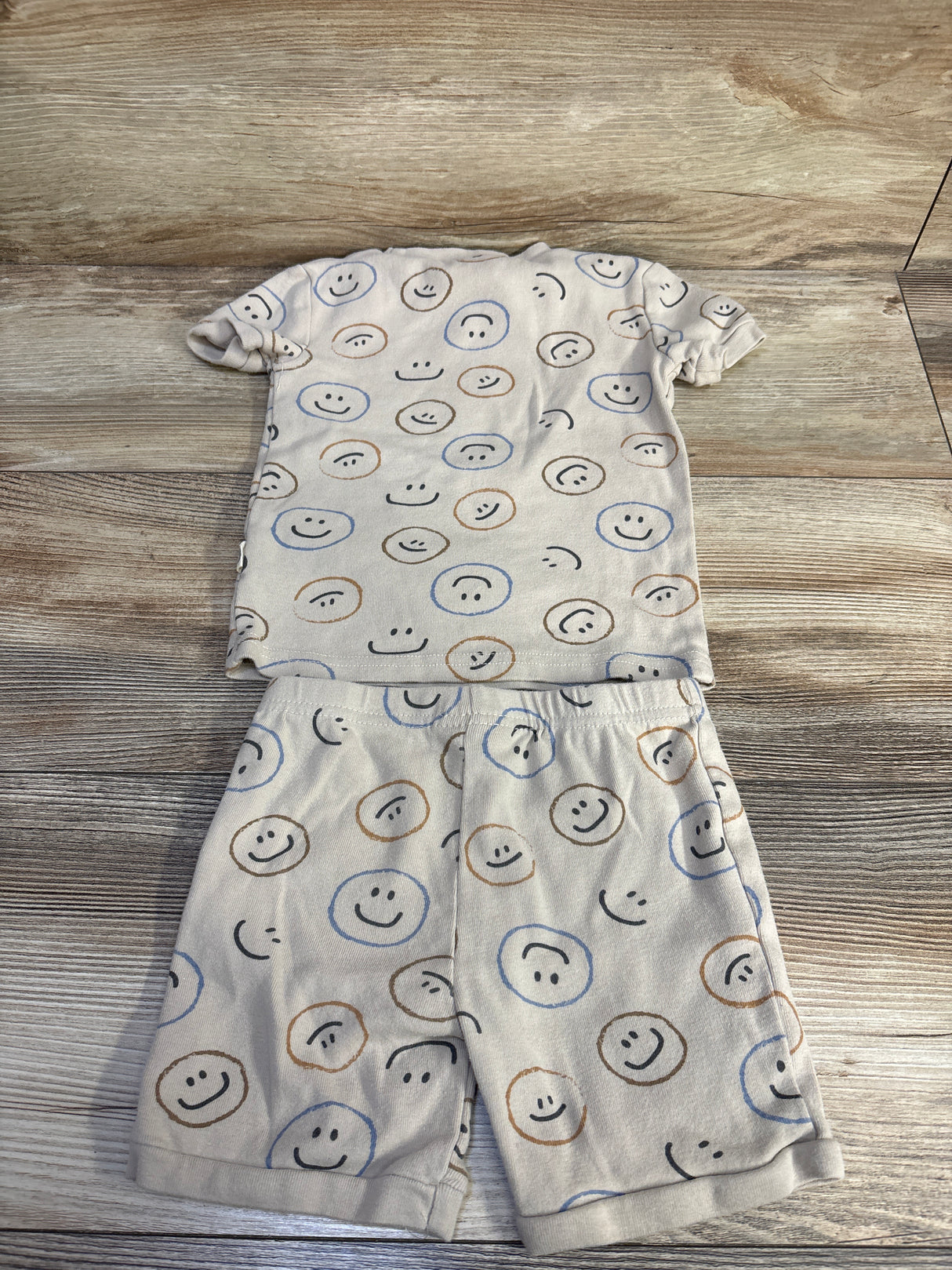 Rabbit + Bear Organic 2pc Pajama Set Beige sz 4T