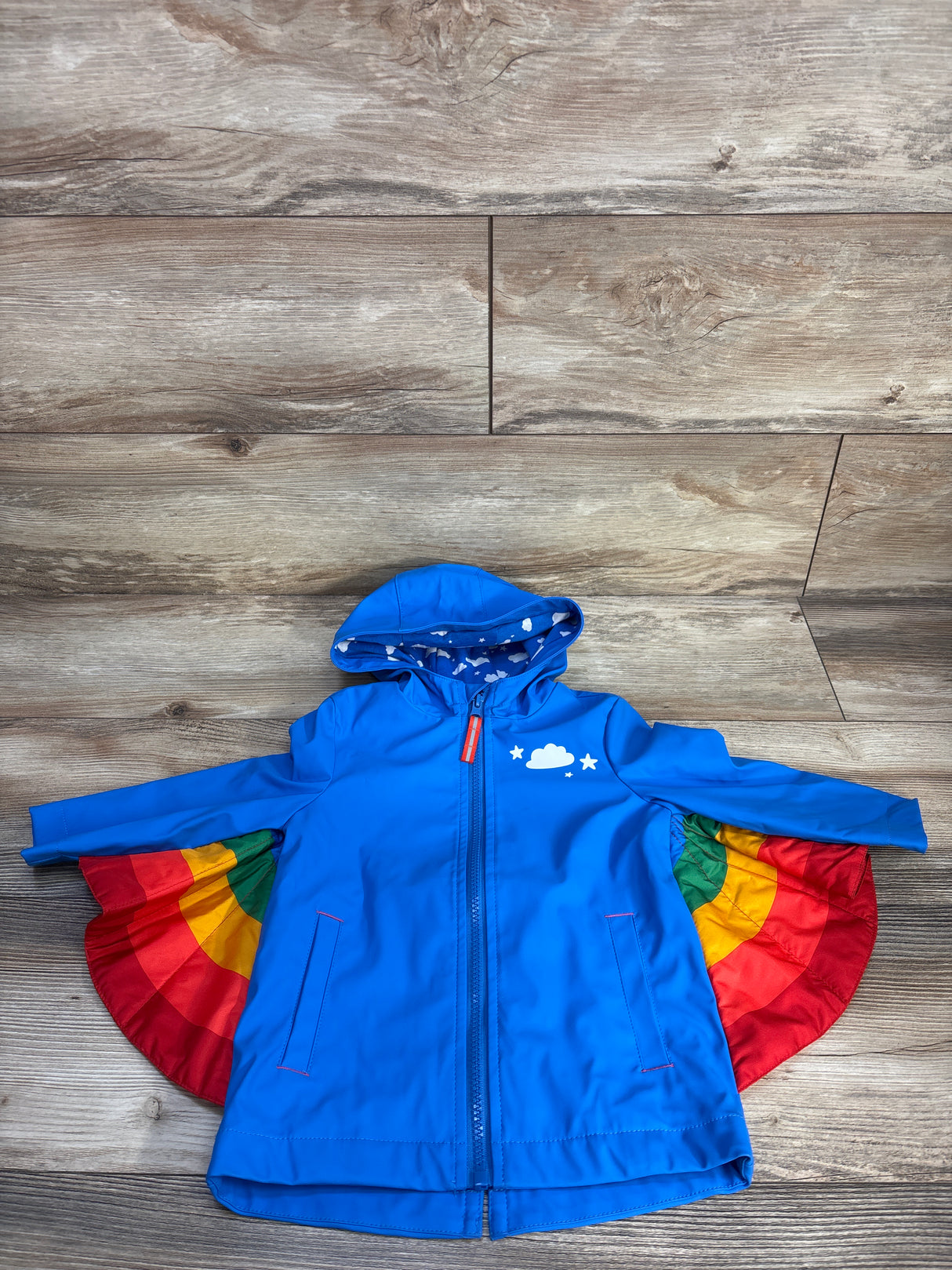 Cat & Jack Rainbow Rain Jacket Blue sz 18m