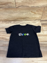 Gildan 'Three.' Shirt Black sz 2T