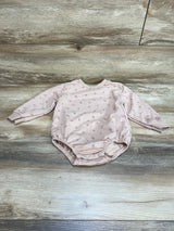 Easy-Peasy Floral Sweatshirt Romper Pink sz 24m