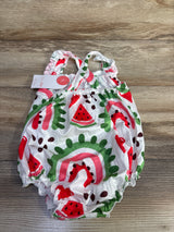 NEW Mila & Rose Watermelon Crossback Romper White sz 12-18m