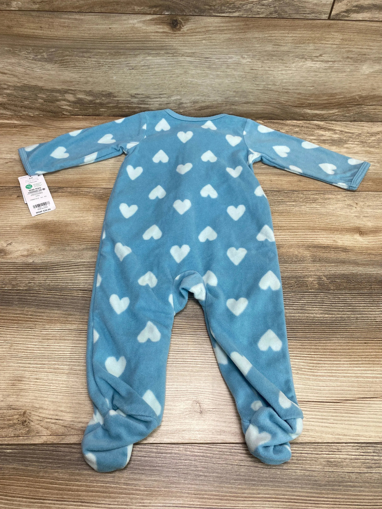 NEW Carter's Heart Print Blanket Sleeper Blue sz 6m