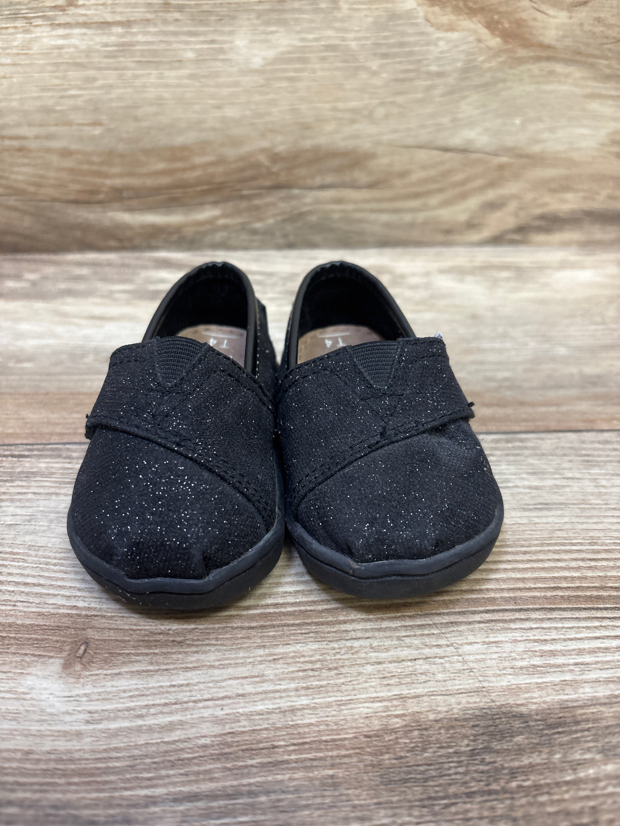 Toms Tiny Alpargata Shoes Black sz 4c