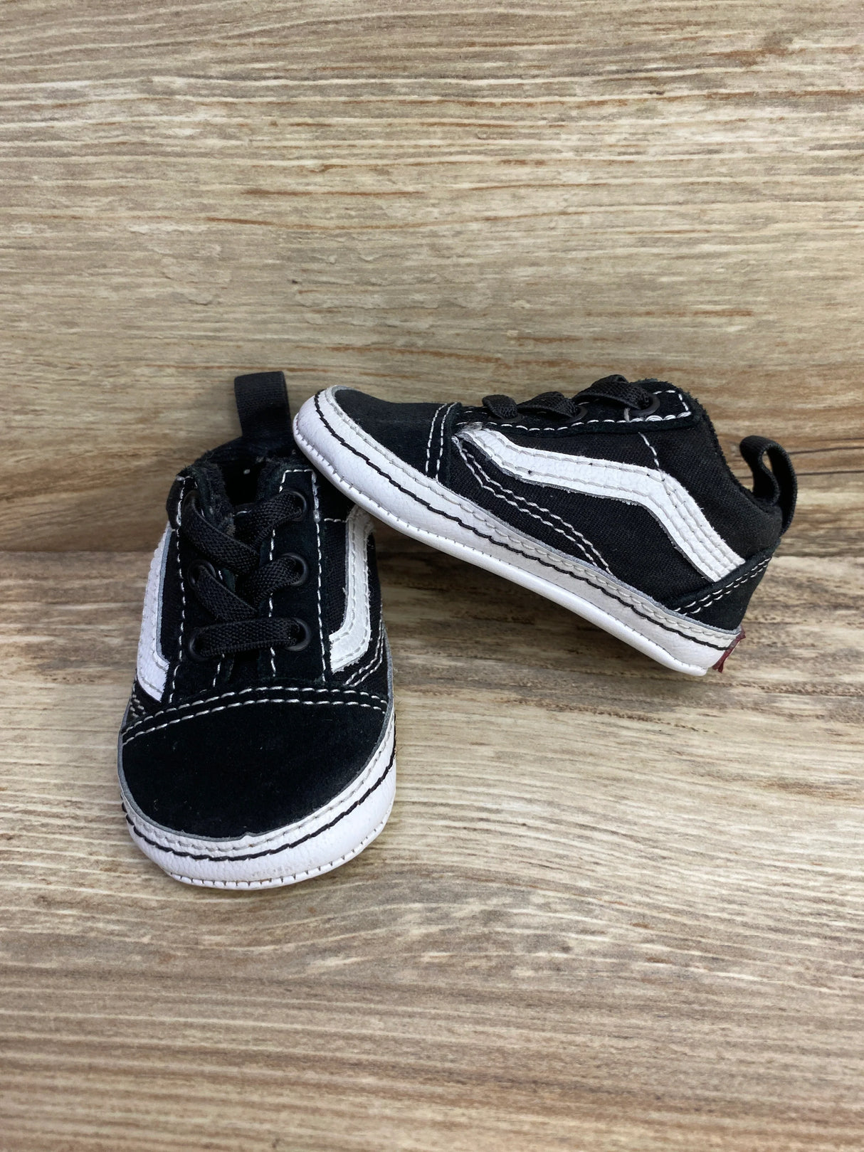 Vans Old Skool 'Black White' Crib Shoes sz 2c