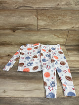 Saint Eve 2pc Waffle Knit Sports Pajama Set White sz 4T