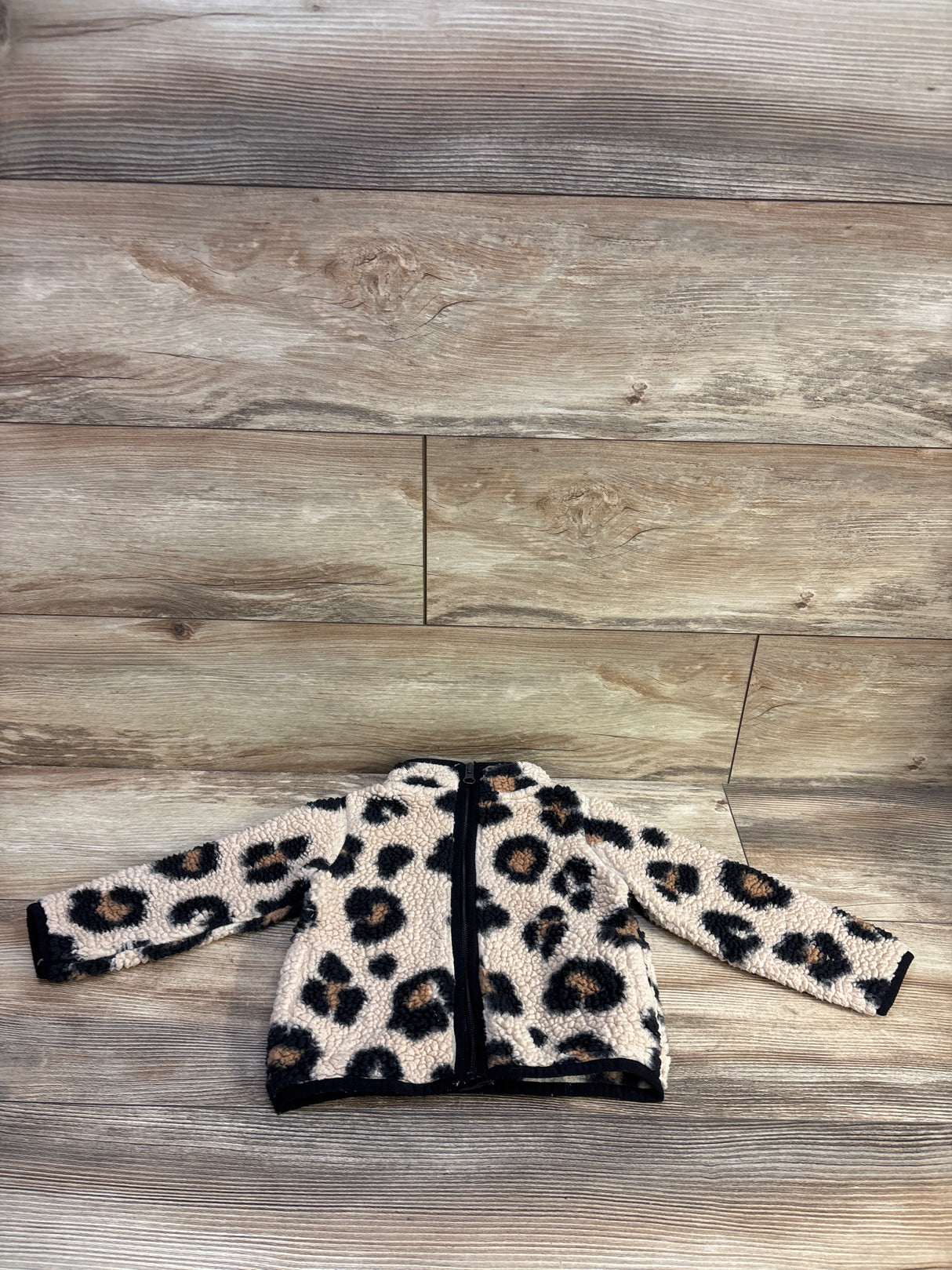 Children's Place Leopard Print Sherpa Jacket Tan sz 18-24m