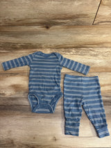 Carter's 2pc Striped Panda Bodysuit Set Blue sz